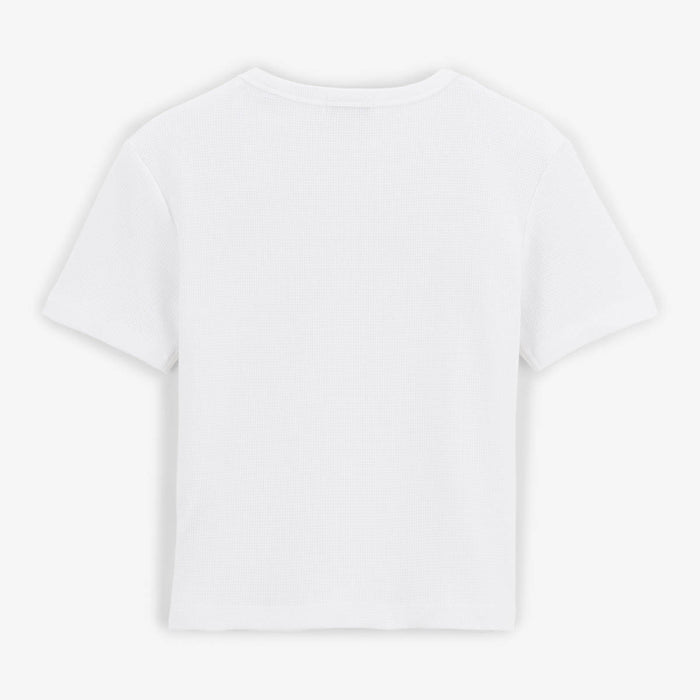 T-shirt manches courtes garçon blanc en coton gaufrette Toussaint