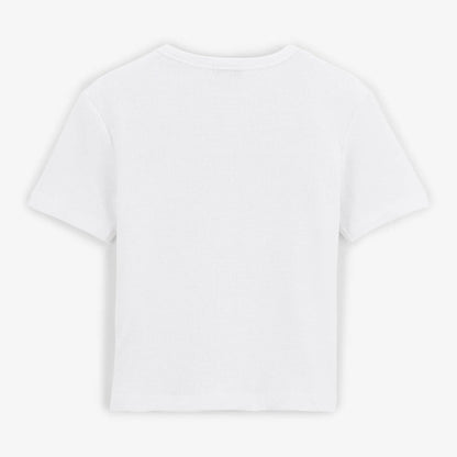 T-shirt manches courtes garçon blanc en coton gaufrette Toussaint