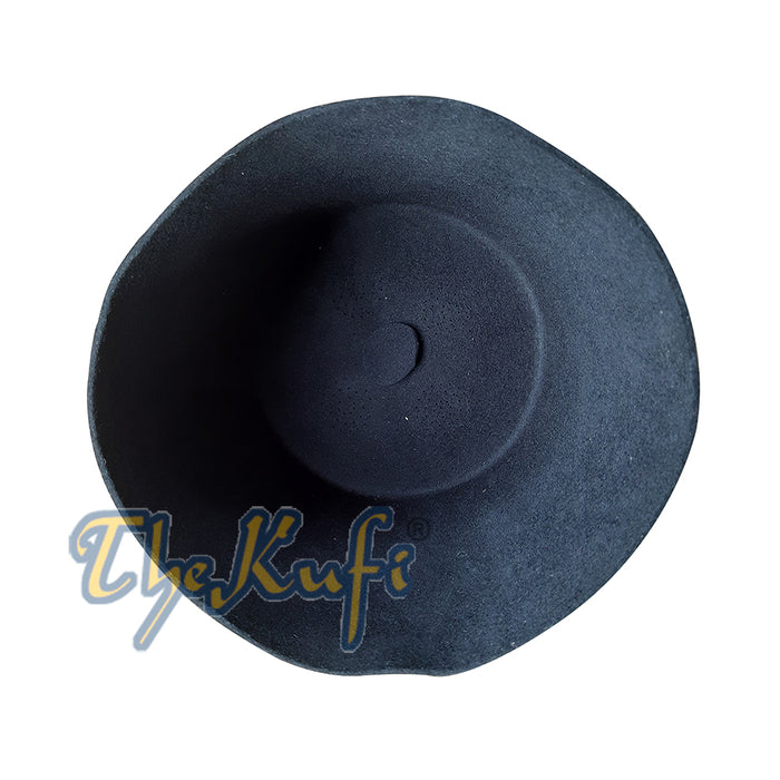 Tall Black Fez Tradition Felt Perforated Tarboosh with Stem