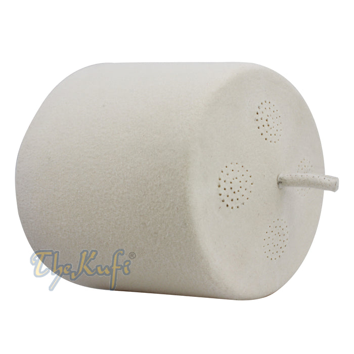 Tall White Fez Tradition Felt Perforated Tarboosh with Stem