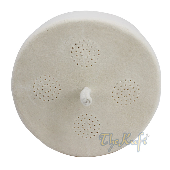 Tall White Fez Tradition Felt Perforated Tarboosh with Stem