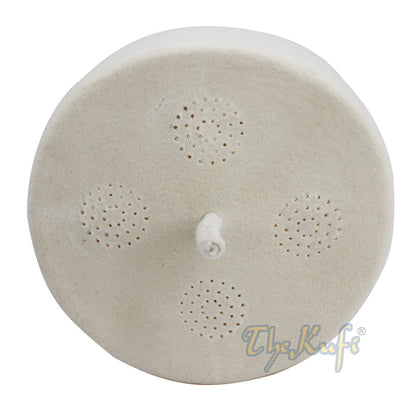 Tall White Fez Tradition Felt Perforated Tarboosh with Stem