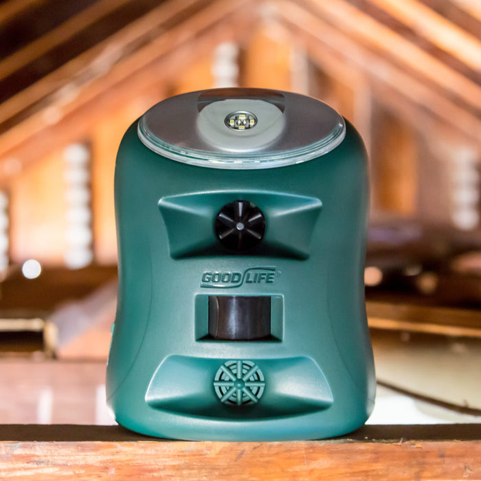 The Guardian ultrasonic and sonic pest repeller with motion sensor – humane device to deter bats, rodents, raccoons, squirrels, deer, and other animals