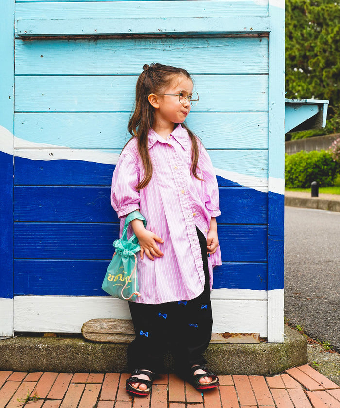 Typewriter Cloth Switched Design Shirt Dress