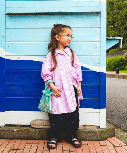 Typewriter Cloth Switched Design Shirt Dress