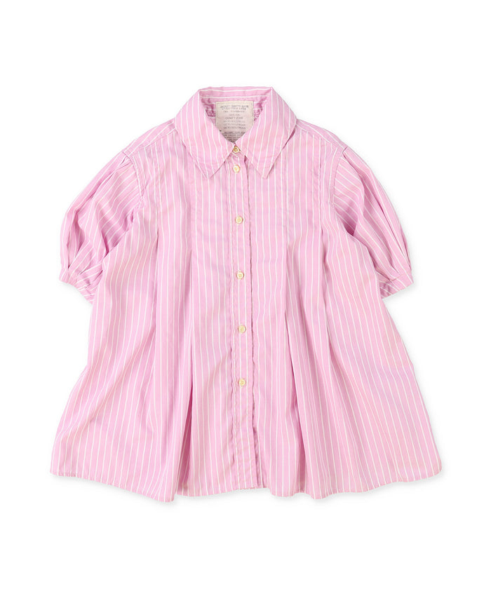 Typewriter Cloth Switched Design Shirt Dress