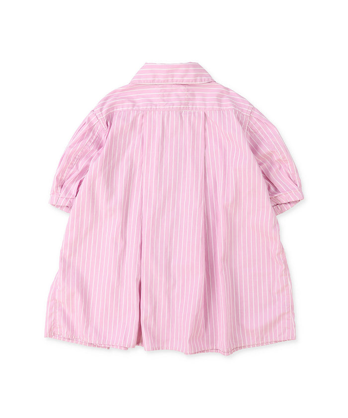 Typewriter Cloth Switched Design Shirt Dress