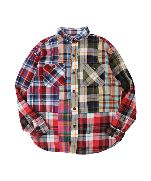 Uneven Colorful Plaid Shirt(LADIES)