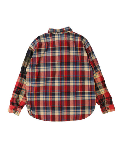 Uneven Colorful Plaid Shirt(LADIES)