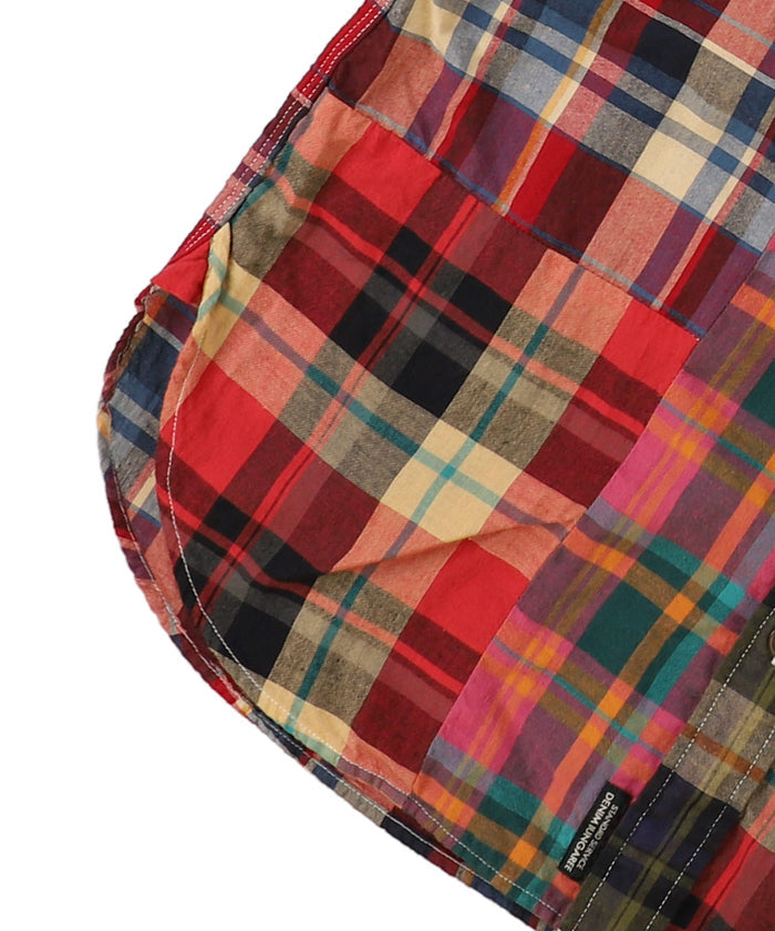 Uneven Colorful Plaid Shirt(LADIES)