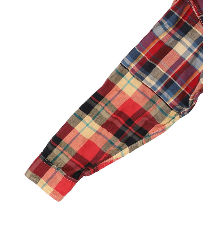 Uneven Colorful Plaid Shirt(LADIES)