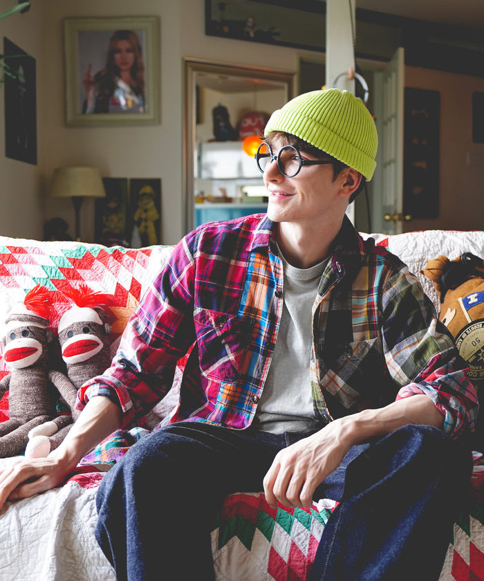 Uneven Colorful Plaid Shirt(MENS)