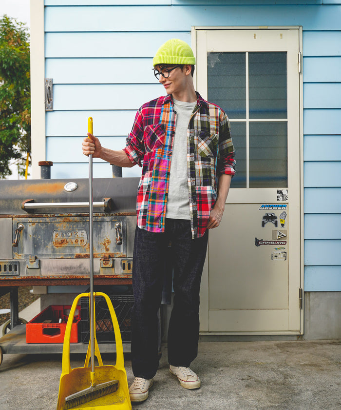Uneven Colorful Plaid Shirt(MENS)