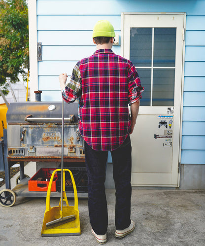 Uneven Colorful Plaid Shirt(MENS)