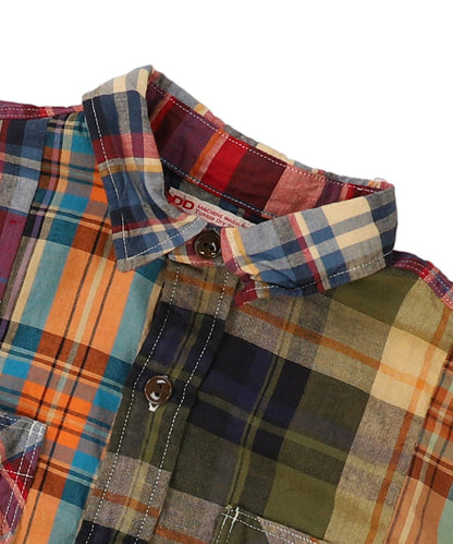 Uneven Colorful Plaid Shirt(MENS)