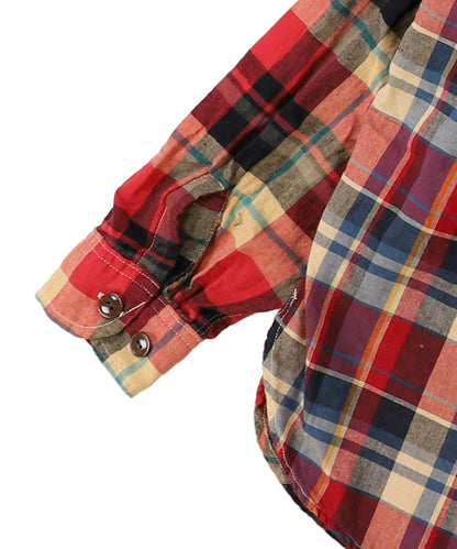 Uneven Colorful Plaid Shirt(MENS)