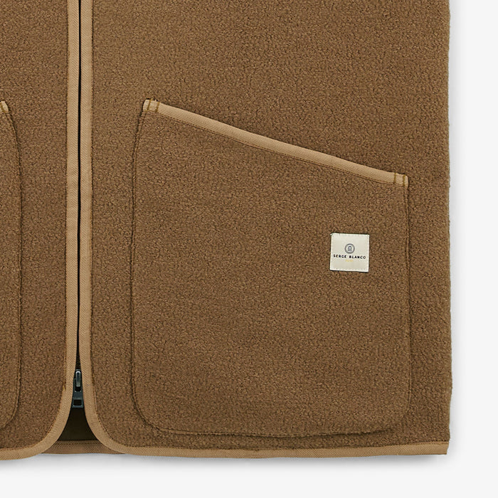 Blouson Polaire Sans Manches Beige Worker PLAY Homme SERGE BLANCO
