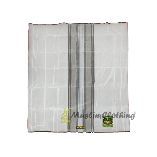 Wadimor® White One-Size Men's Sunnah Izar Sarong Sarung Lungi Cotton Fine Fabric Wadimor® Sewn Tube Design