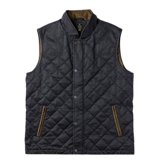 Warner Quilted Vest: Black