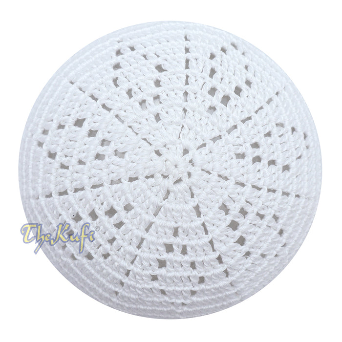 White Hand-crocheted Open-Weave Yemeni Simple Diamond Knots Design