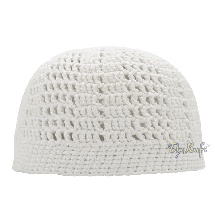 White Kufi Cap | Hand-crocheted Arifin Ilham Crochet Knitted Muslim Hat