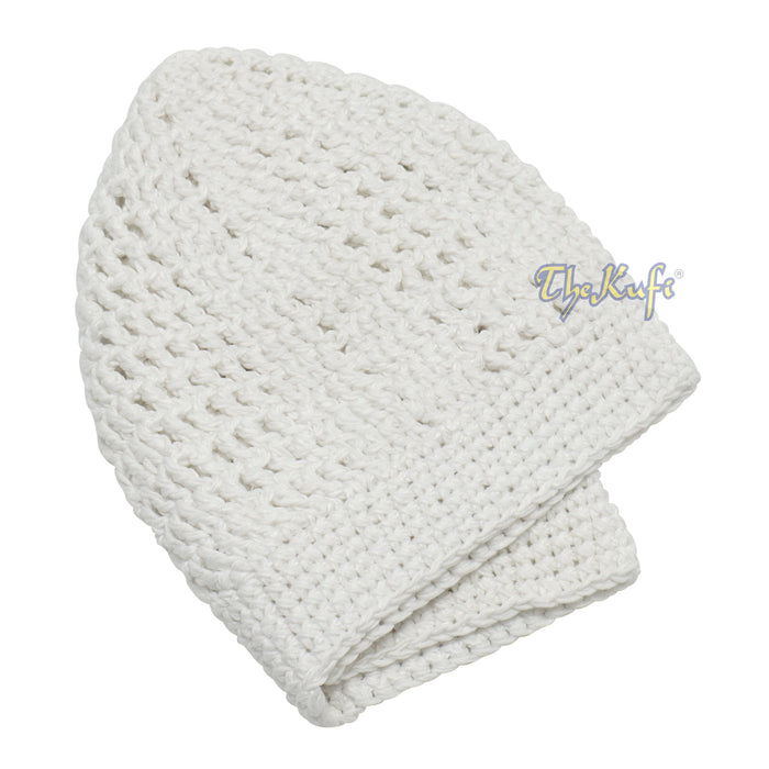 White Kufi Cap | Hand-crocheted Arifin Ilham Crochet Knitted Muslim Hat