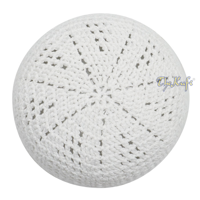 White Kufi Cap | Hand-crocheted Arifin Ilham Crochet Knitted Muslim Hat