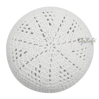 White Kufi Cap | Hand-crocheted Arifin Ilham Crochet Knitted Muslim Hat