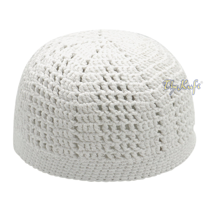 White Kufi Cap | Hand-crocheted Arifin Ilham Crochet Knitted Muslim Hat