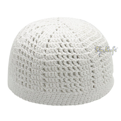 White Kufi Cap | Hand-crocheted Arifin Ilham Crochet Knitted Muslim Hat