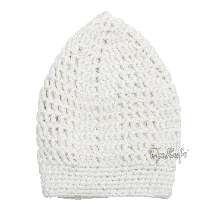 White Kufi Cap | Hand-crocheted Arifin Ilham Crochet Knitted Muslim Hat