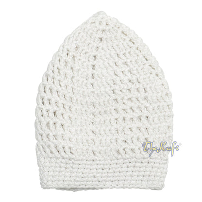 White Kufi Cap | Hand-crocheted Arifin Ilham Crochet Knitted Muslim Hat